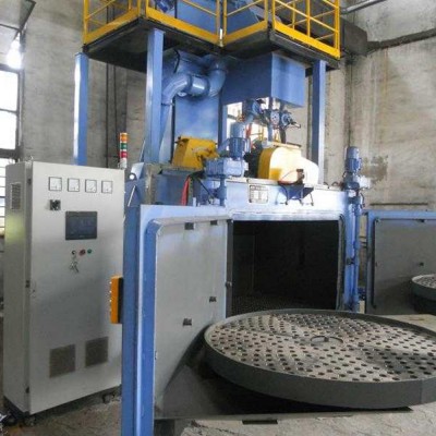 reinforced trolley table auto surface shot blasting machine