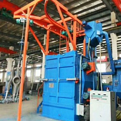 hanger chain metal surface track type shot blasting machine